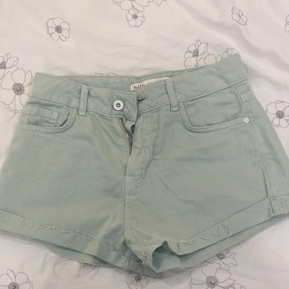 Mint Green Jean Shorts
